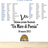 Finalisti della V Edizione del Premio Nazionale “Un mare di poesia”: finale il 16 marzo 2013 a Roma